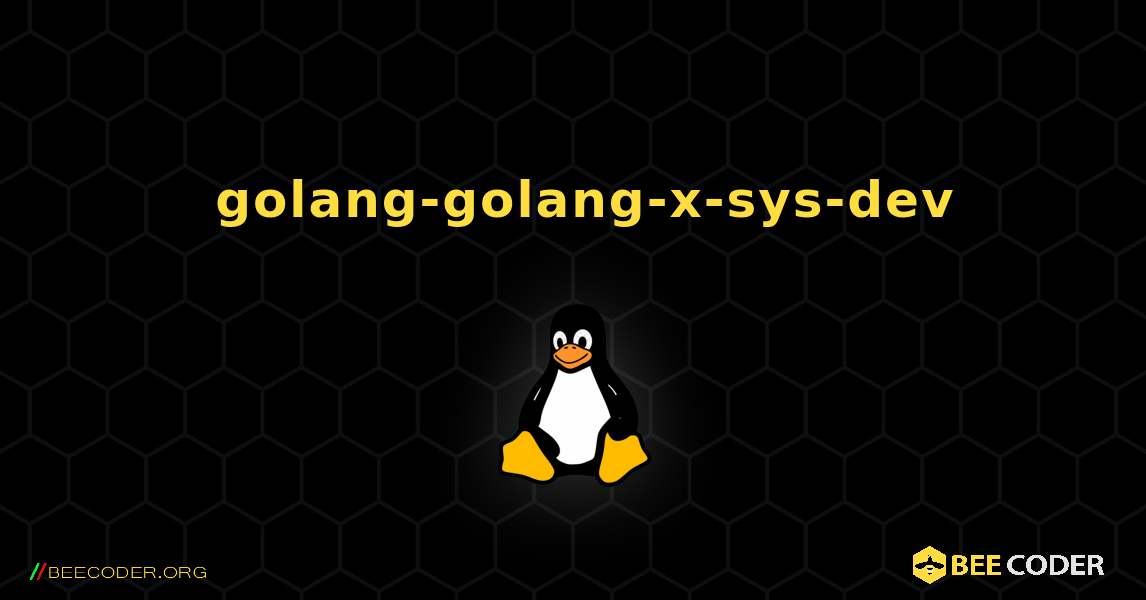 如何安装 golang-golang-x-sys-dev . Linux